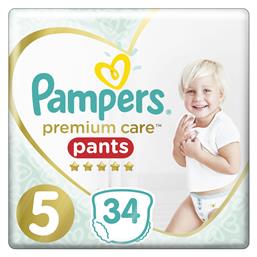 Pampers Premium Care Pants Πάνες Βρακάκι No. 5 για 12-17kg 34τμχ από το Superpanes
