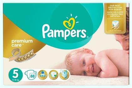 Premium Care Πάνες με Αυτοκόλλητο No. 5 για 11-18kg 88τμχ Pampers