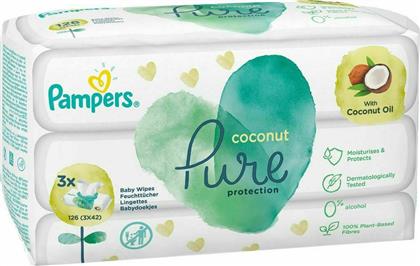 Pampers Pure Coconut Μωρομάντηλα χωρίς Οινόπνευμα 3x42τμχ από το Pharm24