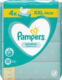 Pampers Sensitive Μωρομάντηλα χωρίς Οινόπνευμα & Άρωμα 4x80τμχ από το Pharm24