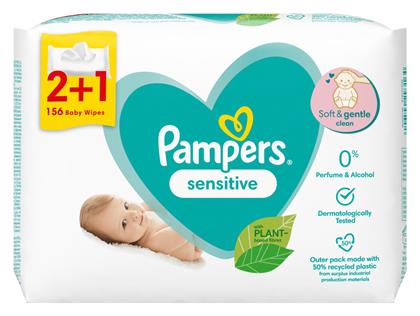 Sensitive Μωρομάντηλα χωρίς Parabens 3x52τμχ Pampers