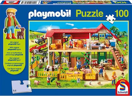 Παιδικό Puzzle Playmobil Φάρμα 100pcs για 6+ Ετών Schmidt Spiele