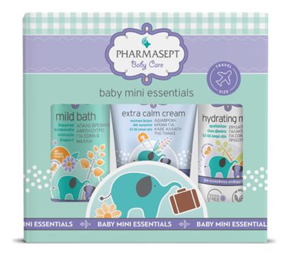 Baby Care Mini Essentials Σετ Περιποίησης Mild Bath - 100ml & Extra Calm Cream - 40ml & Hydrating Milk - 40ml 3τμχ Pharmasept