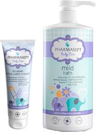 Pharmasept Baby Care Mild Bath 1000ml με Αντλία & Extra Calm Cream 150ml από το PharmaGoods