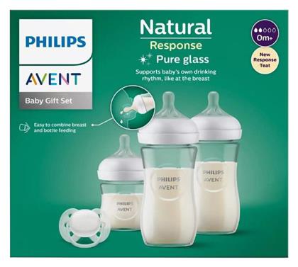 Πλαστικό Μπιμπερό Natural Response Κατά των Κολικών με Θηλή Σιλικόνης Λευκό 4τμχ Philips