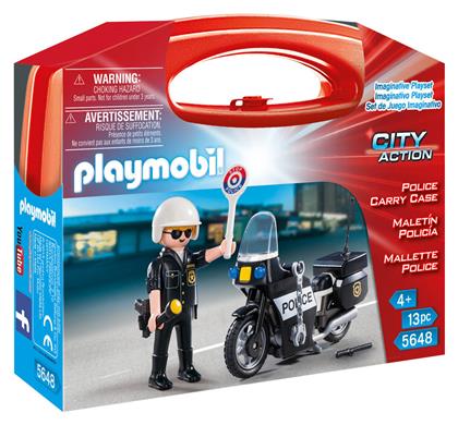 Playmobil City Action Βαλιτσάκι Αστυνόμος με Μοτοσικλέτα για 4+ ετών από το Notos