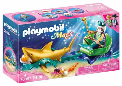 Magic Sea King with Shark Carriage για 4 ετών Playmobil