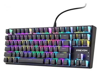 Blitz Claw Gaming Μηχανικό Πληκτρολόγιο Tenkeyless με Gateron Blue διακόπτες και RGB φωτισμό (Αγγλικό US) Preyon