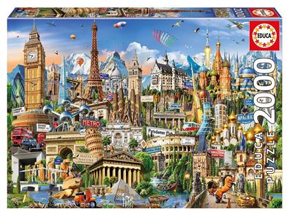 Puzzle Europe Landmarks 2D 2000 Κομμάτια - Educa