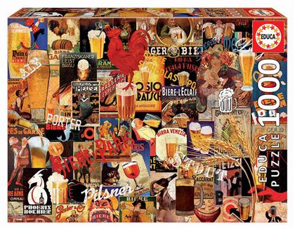 Puzzle Vintage Beer Collage 2D 1000 Κομμάτια - Educa