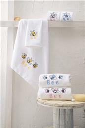 Rythmos Honey Bee Σετ Βρεφικές Πετσέτες Λευκό / Κίτρινο 2τμχ από το Spitishop