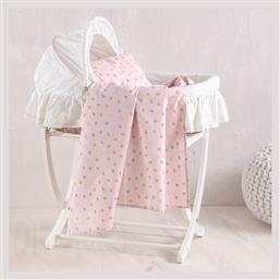 Tiny Heart Βρεφικό Σεντόνι Λίκνου Βαμβακερό Πορτοκαλί 80x110εκ. Rythmos