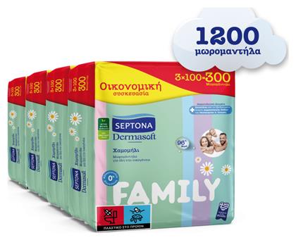 Family Μωρομάντηλα χωρίς Οινόπνευμα & Parabens με Χαμομήλι 12x100τμχ Septona