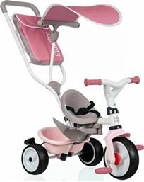 Smoby Παιδικό Τρίκυκλο Ποδήλατο Μετατρεπόμενο με Αποθηκευτικό Χώρο, Σκίαστρο & Χειρολαβή Γονέα Baby Balade Plus για 10+ Μηνών Ροζ από το Moustakas Toys
