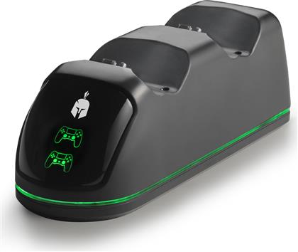 Spartan Gear Dual Charging Dock Station Βάση Φόρτισης για 2 χειριστήρια PS4 με φωτισμό LED Μαύρη από το Public