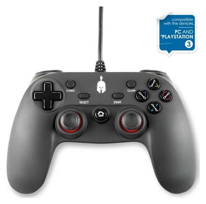 Oplon Ενσύρματο Gamepad για PC / PS3 Μαύρο Spartan Gear