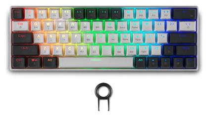 Pegasus 2 Ασύρματο Gaming Πληκτρολόγιο 65% με RGB φωτισμό (Αγγλικό US) White/Grey Spartan Gear