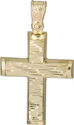 Σταυροί Βάπτισης - Αρραβώνα Βαπτιστικός σταυρός χρυσός Κ14 ανάγλυφο 026184 026184 Ανδρικό Χρυσός 14 Καράτια από το Kosmima24