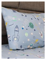 Σετ Σεντόνια Μονά με Λάστιχο Βαμβακερά Feelings 44 Γαλάζιο 165x270cm 3τμχ Sunshine