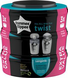 Tommee Tippee Ανταλλακτικές Σακούλες Κάδων για Πάνες Twist and Click 3τμχ