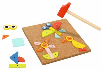Tooky Toys Παιχνίδι Κατασκευών Ξύλινo Καρφώματα Με Σφυράκι για Παιδιά 3+ Ετών