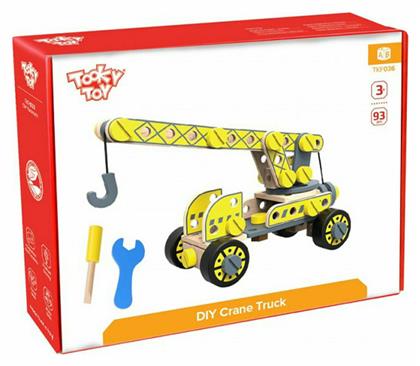 Tooky Toys Ξύλινη Κατασκευή Φορτηγό με Γερανό