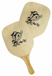 Σετ Ρακέτες Παραλίας Καφέ με Καφέ Ίσια Λαβή ToyMarkt