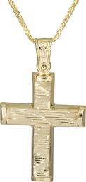 Βαπτιστικοί Σταυροί με Αλυσίδα Αντρικός χρυσός σταυρός Κ14 με αλυσίδα 026184C 026184C Ανδρικό Χρυσός 14 Καράτια από το Kosmima24