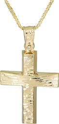 Βαπτιστικοί Σταυροί με Αλυσίδα Χρυσός αντρικός σταυρός Κ14 με αλυσίδα 026201C 026201C Ανδρικό Χρυσός 14 Καράτια από το Kosmima24