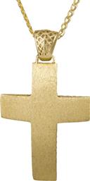 Βαπτιστικοί Σταυροί με Αλυσίδα Χρυσός Σταυρός 14Κ με αλυσίδα 014711C Ανδρικό Χρυσός 14 Καράτια από το Kosmima24