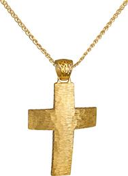 Βαπτιστικοί Σταυροί με Αλυσίδα Χρυσός Σταυρός 14Κ με Αλυσίδα 014712C Ανδρικό Χρυσός 14 Καράτια από το Kosmima24