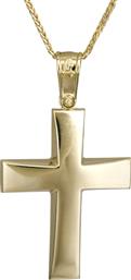 Βαπτιστικοί Σταυροί με Αλυσίδα Κλασικός σταυρός με αλυσίδα Κ14 C022297 022297C Ανδρικό Χρυσός 14 Καράτια από το Kosmima24