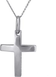 Βαπτιστικοί Σταυροί με Αλυσίδα Λευκόχρυσος σταυρός Κ14 με αλυσίδα 024264C 024264C Ανδρικό Χρυσός 14 Καράτια από το Kosmima24
