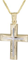 Βαπτιστικοί Σταυροί με Αλυσίδα Βαπτιστικός χρυσός σταυρός Κ14 με αλυσίδα 026186C 026186C Ανδρικό Χρυσός 14 Καράτια από το Kosmima24