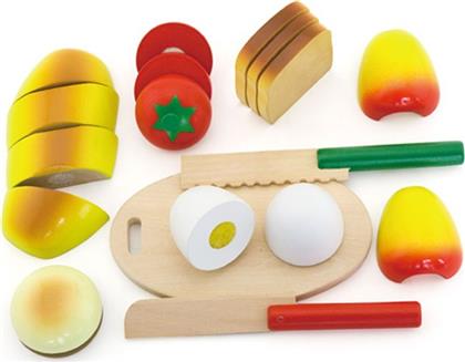 Viga Toys Cutting Meal Ξύλινα Τρόφιμα Πρωινού Διαίρεσης από το Ladopano