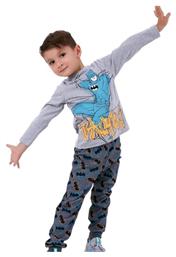 Παιδική Πιτζάμα Χειμωνιάτικη Βαμβακερή Ανοιχτό Γκρί Warner Bros