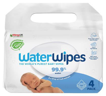 Μωρομάντηλα με 99% Νερό, χωρίς Άρωμα 4x60τμχ WaterWipes