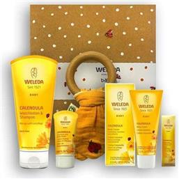 Weleda Calendula Gift Set Baby με Σαμπουάν 200ml & Αφρόλουτρο Καλέντουλας 200ml & Κρέμα Καλέντουλας αλλαγής Πάνας 75ml & Οικολογικό Μασητικό & Travel Size Προϊόντα 5τμχ