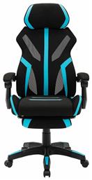 Woodwell BF9000 Υφασμάτινη Καρέκλα Gaming με Υποπόδιο Μαύρο/Μπλε