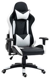 Zita Plus A6190 Καρέκλα Gaming Δερματίνης Μαύρο/Λευκό