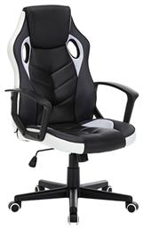 Zita Plus A6230 Καρέκλα Gaming Δερματίνης Μαύρο/Λευκό