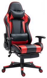 Zita Plus A6360 Καρέκλα Gaming Δερματίνης με Υποπόδιο Μαύρο/Κόκκινο από το Designdrops