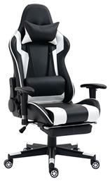 Zita Plus A6360 Καρέκλα Gaming Δερματίνης με Υποπόδιο Μαύρο/Λευκό