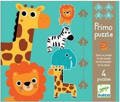 Παιδικό Puzzle Ζωάκια Ζούγκλας 18pcs για 2+ Ετών Djeco